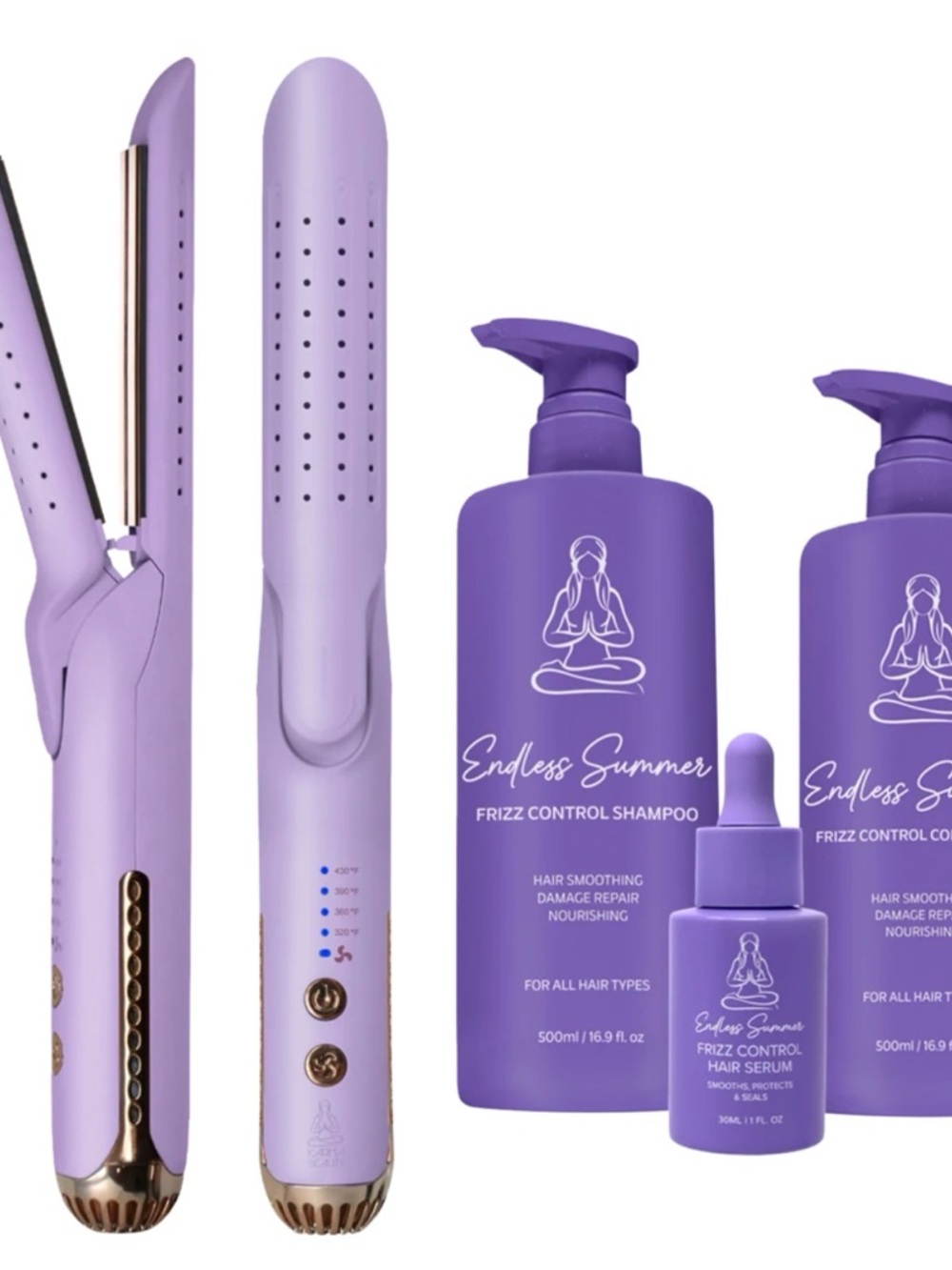 Karma Lavender Hair Styling Set - Purple Frizz Control Shampoo & Serum
